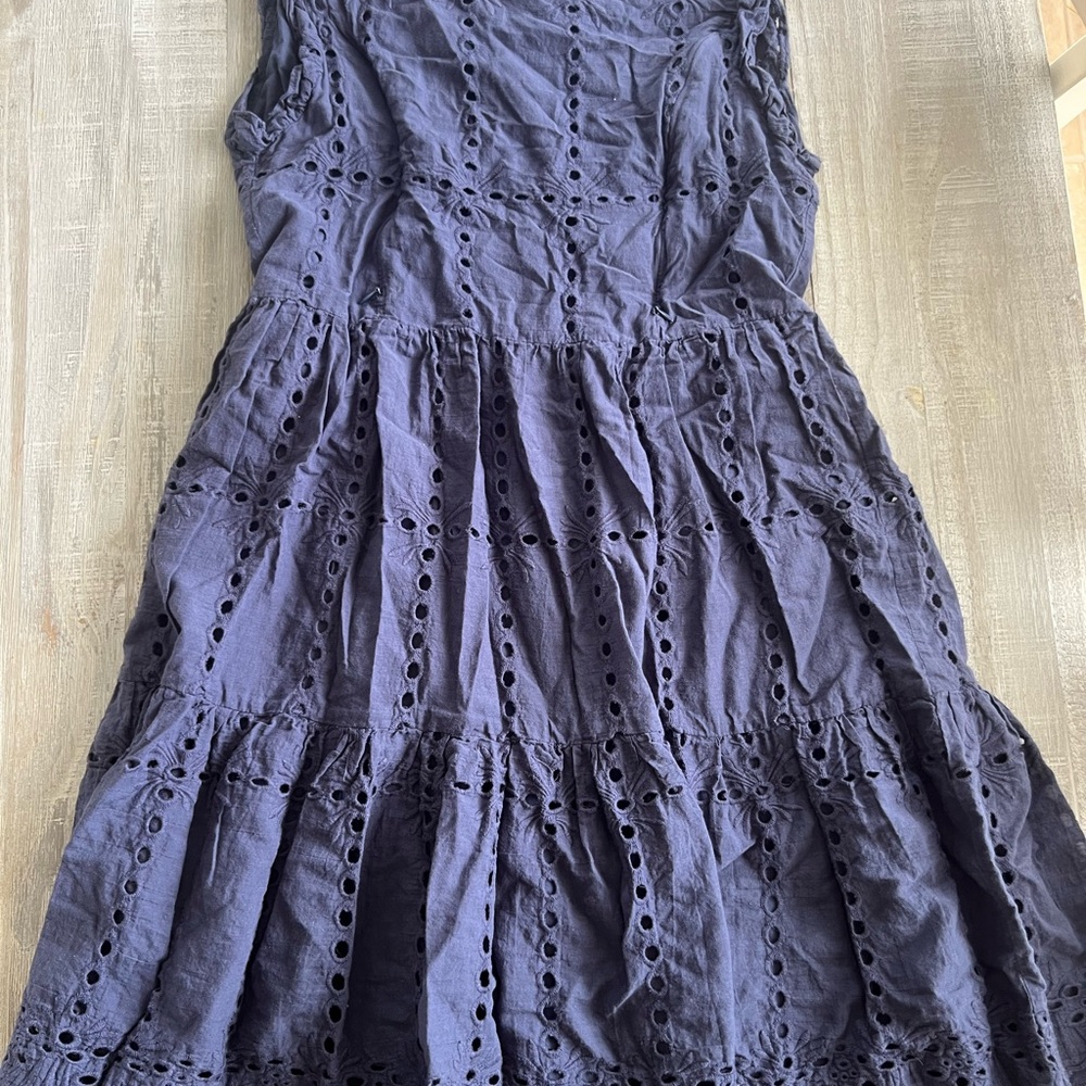 Women’s  Eyelet Nursing Navy Dress